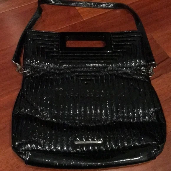 French Connection black vegan patent leather bag - Picture 4 of 8
